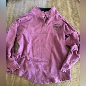 PINK Victoria’s Secret Quarter-Snap Mock Neck Pullover - Mauve/Plum - Small